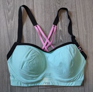 Victoria's Secret Teal and Pink Underwire Sports Bra 32DD